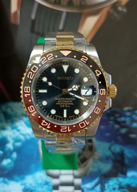 Half Gold Sub Mariner Mod Seiko Nh Movement Seiko Mod Men S