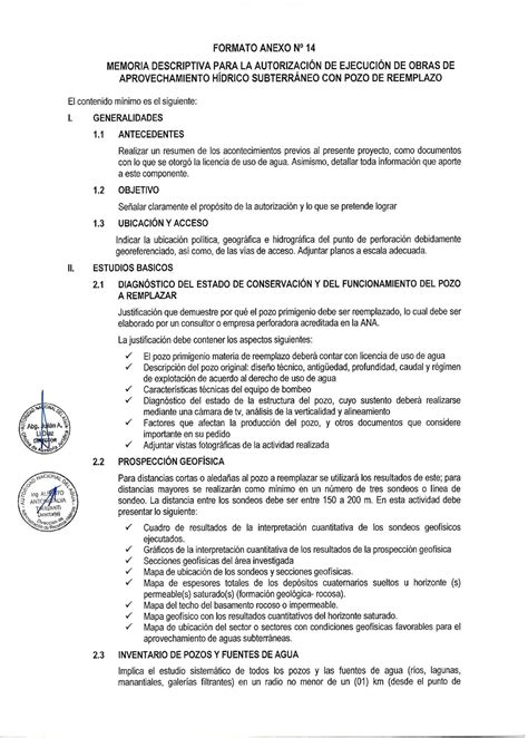 Anexo 14A Memoria Descriptiva Para Autorizacion De Ejecucion De Obras