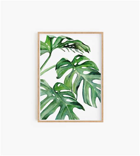 Leaf Wall Art Botanical Print Greenery Print Modern Art Etsy