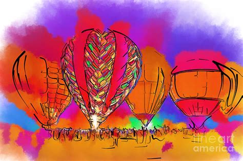 Hot Air Balloons In Subtle Abstract Digital Art By Kirt Tisdale Fine