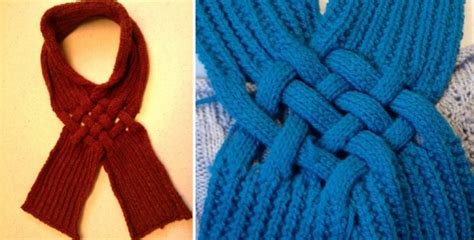 Celtic Knot Knitted Looped Scarf Free Knitting Pattern