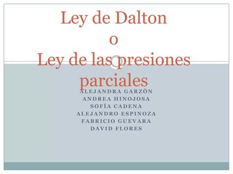 Ley De Las Presiones Parciales De Dalton 6