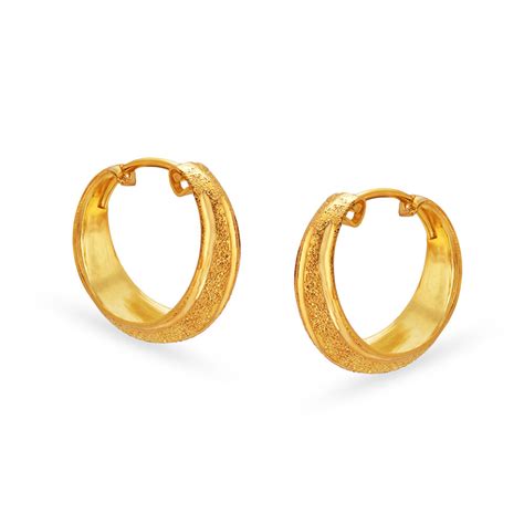 Buy Traditional Shimmering Gold Hoop Earrings At Best Price Tanishq Uae