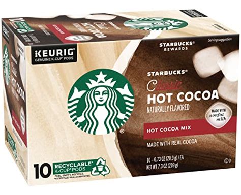 Starbucks Classic Hot Cocoa K Cup Pods Made With Real Cocoa Nonfat Milk K Cup Pods For
