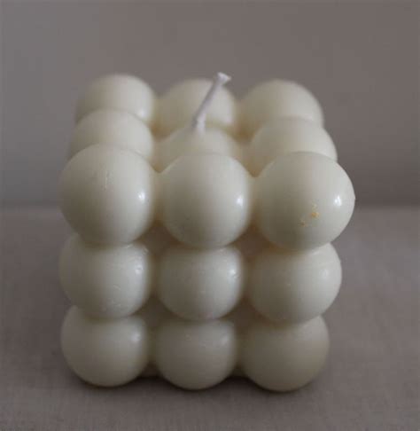 White Round Glossy Paraffin Wax Plain 3D Bubble Candle For Lighting