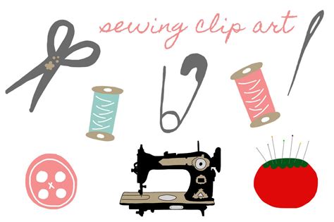 Sewing Clip Art Instant Download by MaybeSparrowDesigns on Etsy