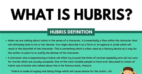 Hubris: Definition and Examples of Hubris in Spoken Conversation & Literature • 7ESL