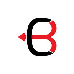 Abstract Letter B Bow Arrow Overlapping Logo Vector Image