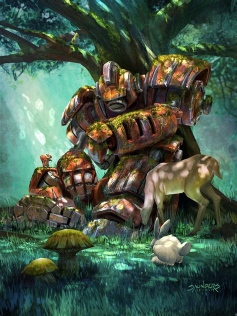 ArtStation Rusting Steambot Hearthstone Card Phil Saunders Robot