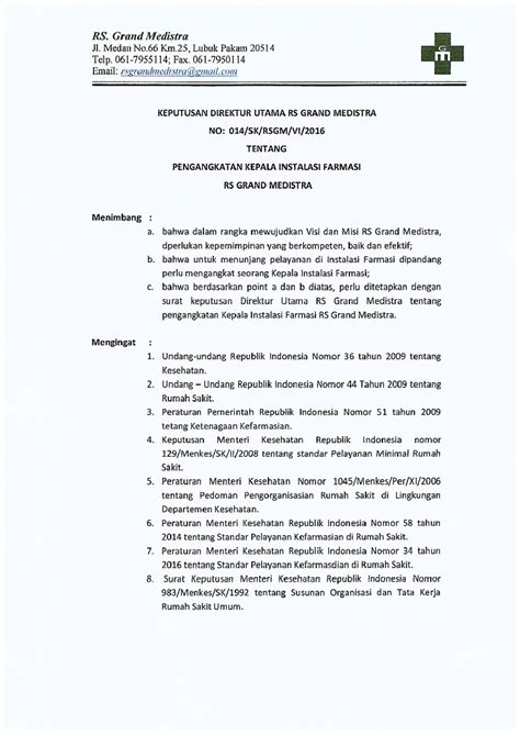 Detail Contoh Surat Keputusan Direktur Rumah Sakit Koleksi Nomer 24