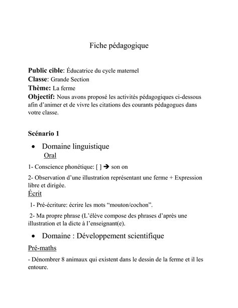 Preparation Dune Fiche Pedagogique Geanna Najem Pdf