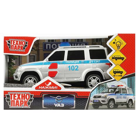 Машина Технопарк Uaz Патриот Полиция 369646 купить по цене 889 ₽ в ...