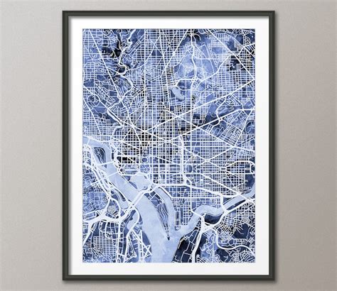 Washington DC Map, City Street Map Art Print 1567 - Etsy