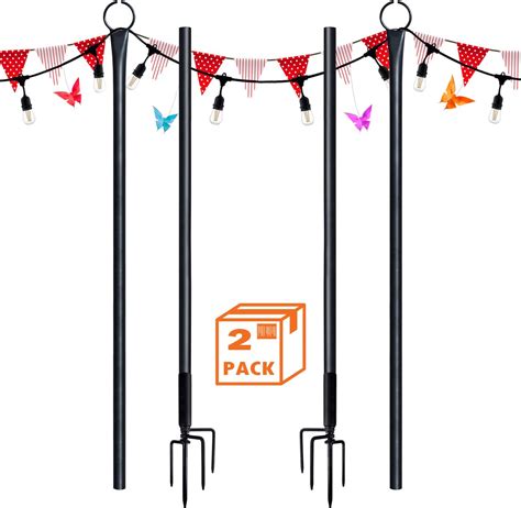 Poles For Outdoor String Lights 2pack 25m85ft Festoon Pole For