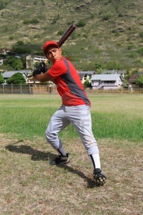 Baseball Player Prepares To Swing Action Pose Reference Figure