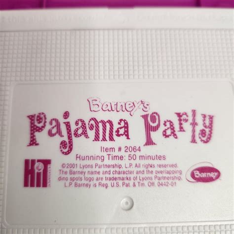 Barneys Pajama Party Vhs Video Tape Sing Along Songs Hard Etsy