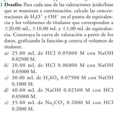 Desafio Para Cada Una De Las Valoraciones Cido Base Chegg