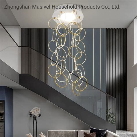 Masivel Vintage Golden LED Pendant Indoor Living Room Modern Chandelier