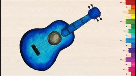 Art Guitar Drawing With Color - art-puke