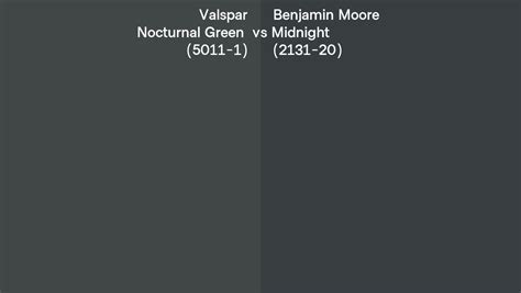 Valspar Nocturnal Green 5011 1 Vs Benjamin Moore Midnight 2131 20 Side By Side Comparison