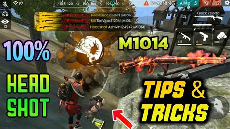 TIPS TRICKS TO USING M1014 SHOTGUN IN FREEFIRE 100 HEADSHOT TRICK