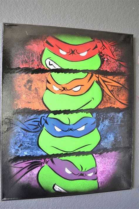 TMNT Canvas Painting By SimplySaraStencils On Etsy