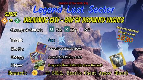 Destiny Legend Lost Sector Dreaming City Bay Of Drowned Wishes On