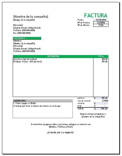 Plantilla De Factura Simple Con Excel Microsoft Word Consejos De