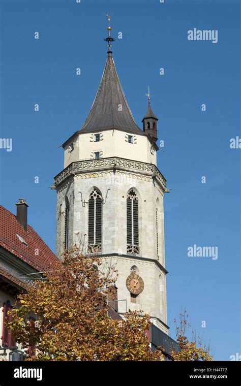 Germany Baden Wurttemberg Balingen Town Church Detail Tower