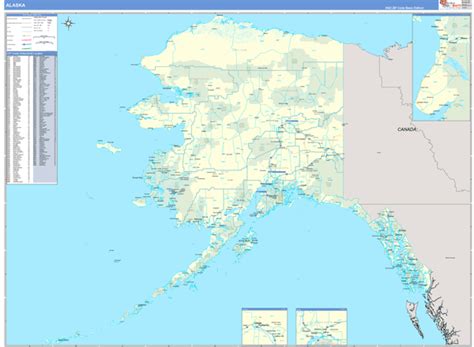 Alaska Wall Map Premium Style by MarketMAPS - MapSales