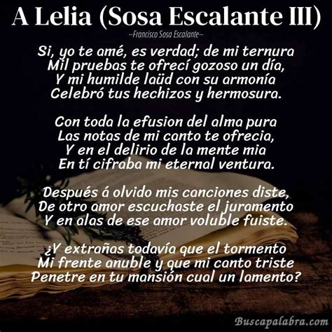 Poema A Lelia Sosa Escalante III De Francisco Sosa Escalante