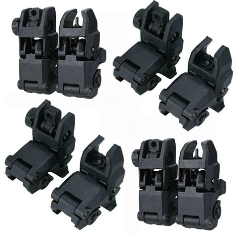 Tactical Folding Back Up Iron Sight Flip Up Sights Front And Rear