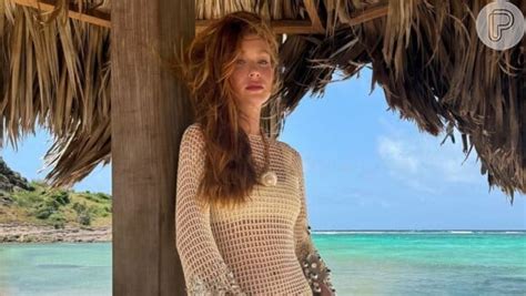 Foto Marina Ruy Barbosa Posa Biqu Ni Cintura Alta E Vestido Rede