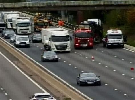 M6 Lorry Fire Leads To Long Delays As Blaze Shuts Two Lanes On Motorway