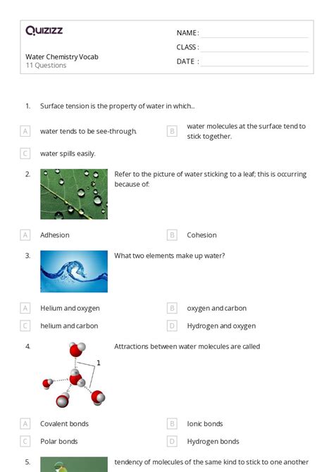 50 Chemistry Worksheets For 10th Grade On Quizizz Free And Printable