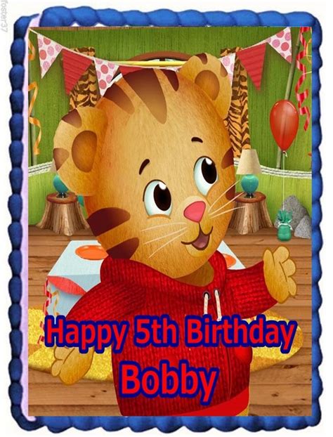 Daniel Tiger Edible Cake Topper Birthday By Toppersbykristin