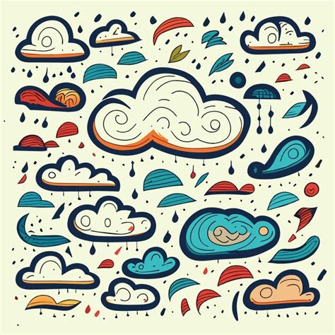 Premium Vector Hand Drawn Set Of Clouds Doodle Sky In Sketch Style