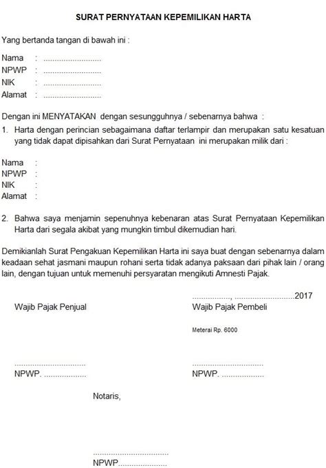 Contoh Surat Pernyataan Kepemilikan Barang Perusahaan Yang Bergerak Imagesee