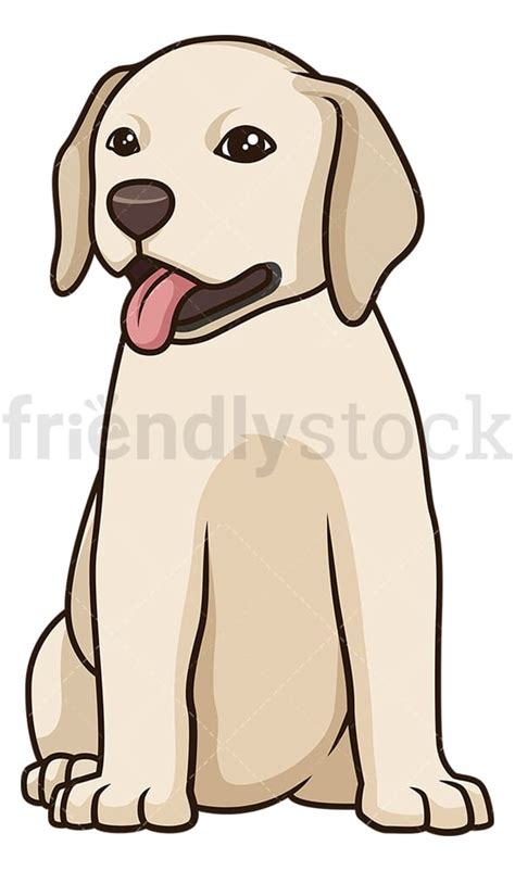 Playful Labrador Retriever Cartoon Clipart Vector Friendlystock