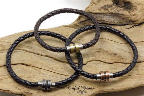 Men S Leather Bracelet Braided Bolo Leather Bracelet For Men Stainless