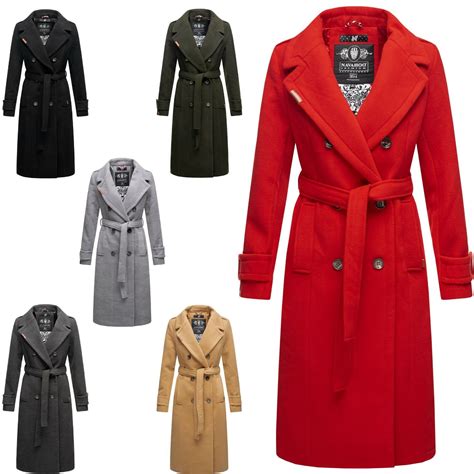 Navahoo Damen Winter Jacke Mantel Business Trenchcoat Wintermantel