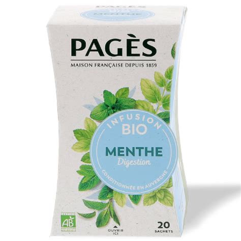 Infusion bio Pagès Menthe x 20 sachets