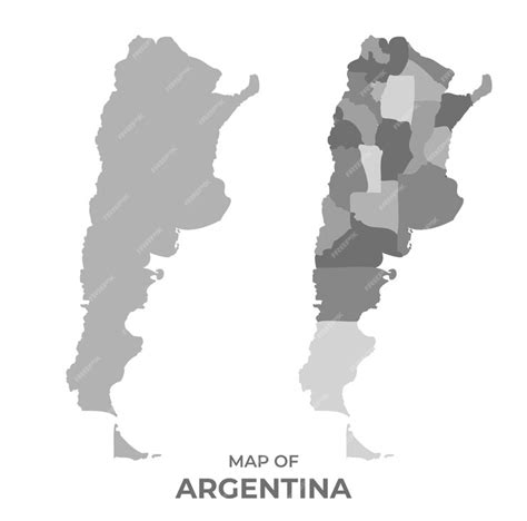 Premium Vector Greyscale Vector Map Of Argentina With Regions And