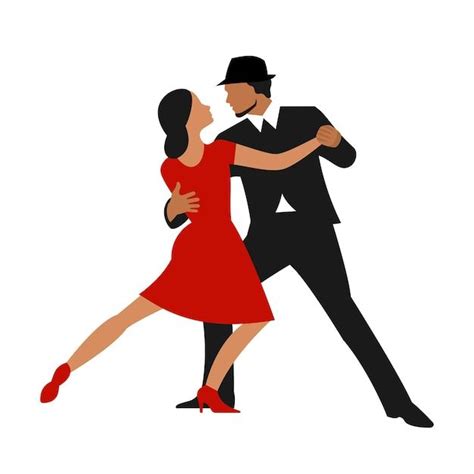 Dançarinos de tango. Casal dançando tango. Ilustração em vetor estilo ...