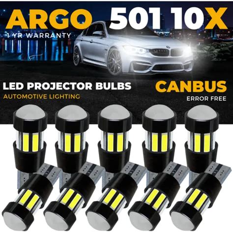 Pc T Led White Car Bulbs Error Free Canbus Smd Xenon W W Side