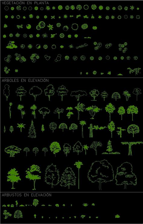 Vegetation In Plant And Elevation DWG Elevation for AutoCAD • Designs CAD