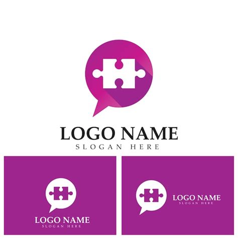 Premium Vector Puzzle Chat Logo Template Illustration