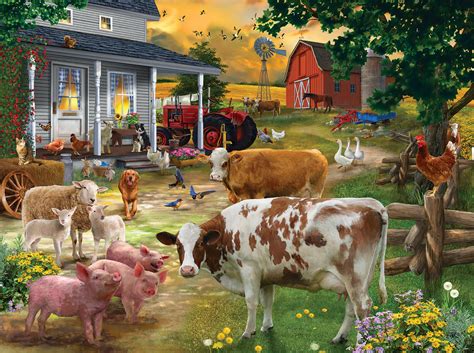 Gathering In The Farm Yard 300 Pieces SunsOut Puzzle Warehouse