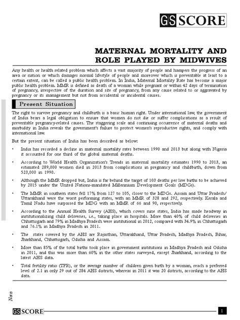 Maternal Mortality and Role Played by Midwives: Present Situation | PDF | Maternal Death | Abortion