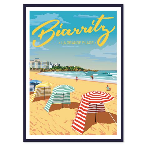 Biarritz Poster affiche image encadrée Cadr Aven